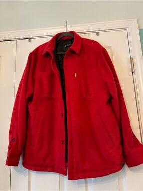 Source Unknown Bright Red Quilted-Lined Shirt Jacket